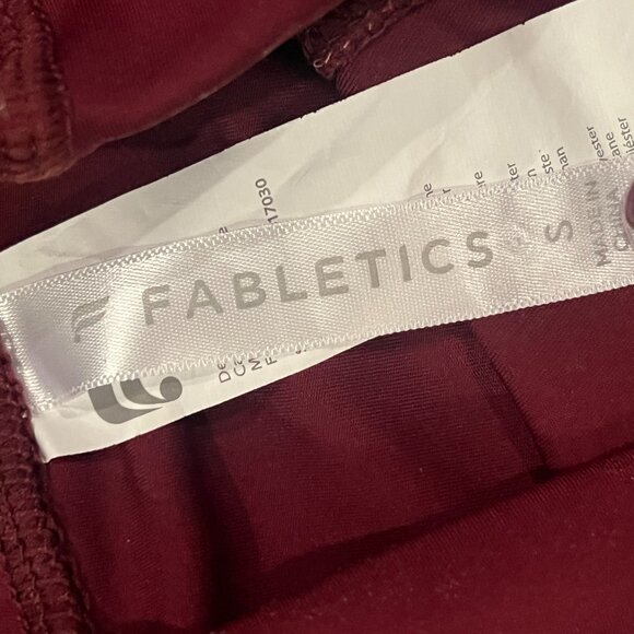 Fabletics High-Waisted Moto Leggings in Rich Burgundy Size Small - Picture 2 of 5